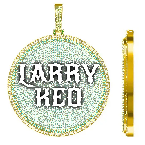 CUSTOM LETTER NECKLACE 3D BIG DISC sold by The GUU Shop