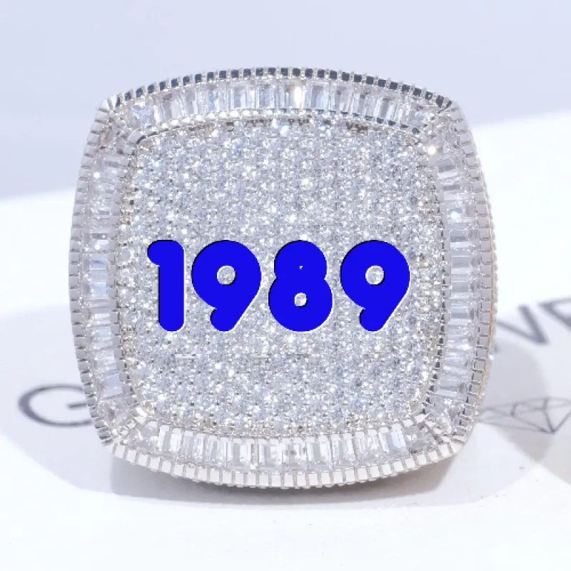 CUSTOM LETTER 3D ICED RING sold by The GUU Shop