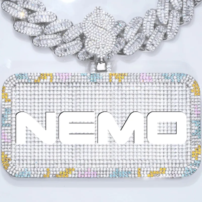 CUSTOM LETTER NECKLACE 3D COLORFUL SQUARE sold by The GUU Shop