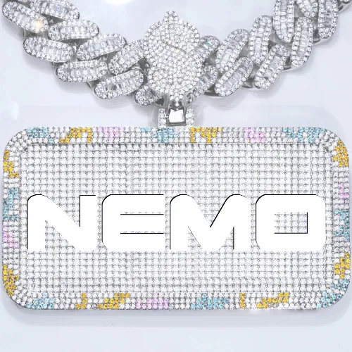 CUSTOM LETTER NECKLACE 3D COLORFUL SQUARE sold by The GUU Shop