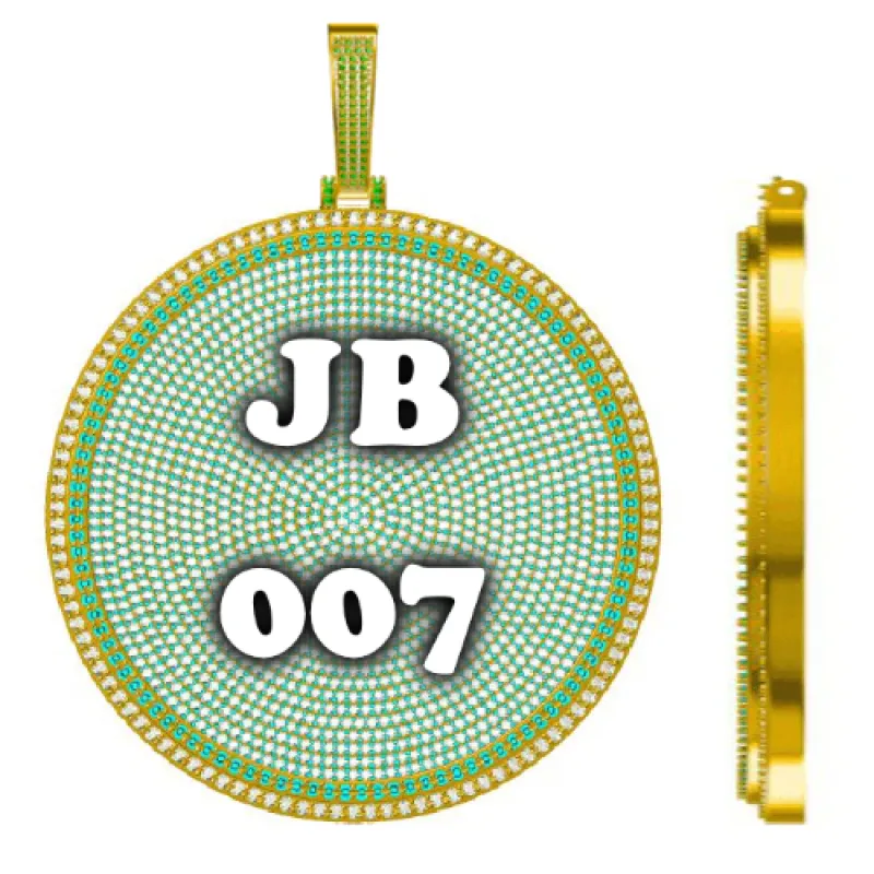 CUSTOM LETTER NECKLACE 3D BIG DISC sold by The GUU Shop