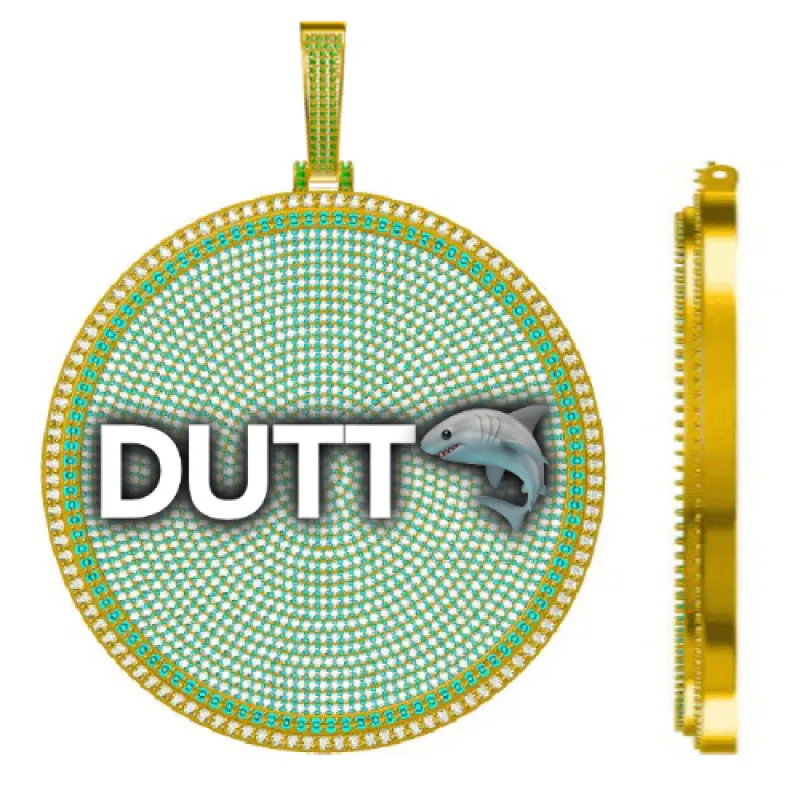 CUSTOM LETTER NECKLACE 3D BIG DISC sold by The GUU Shop