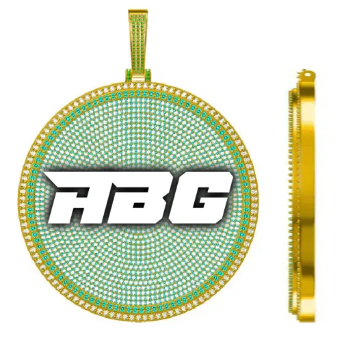 CUSTOM LETTER NECKLACE 3D BIG DISC sold by The GUU Shop