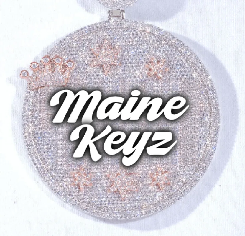 CUSTOM LETTER NECKLACE 3D BIG CROWN DISC sold by The GUU Shop