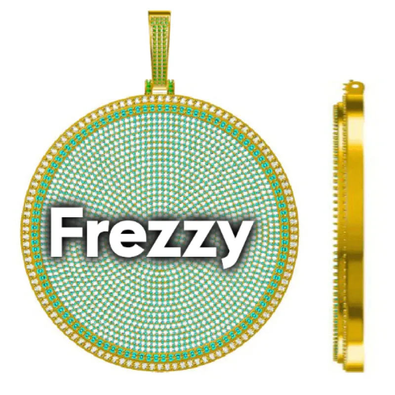 CUSTOM LETTER NECKLACE 3D BIG DISC sold by The GUU Shop