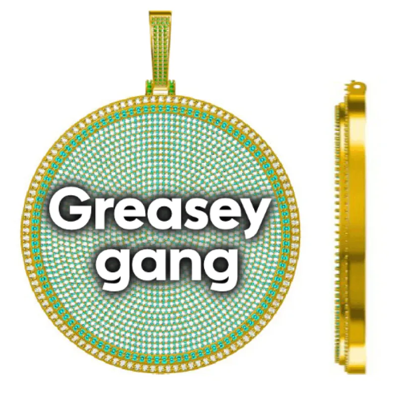 CUSTOM LETTER NECKLACE 3D BIG DISC sold by The GUU Shop