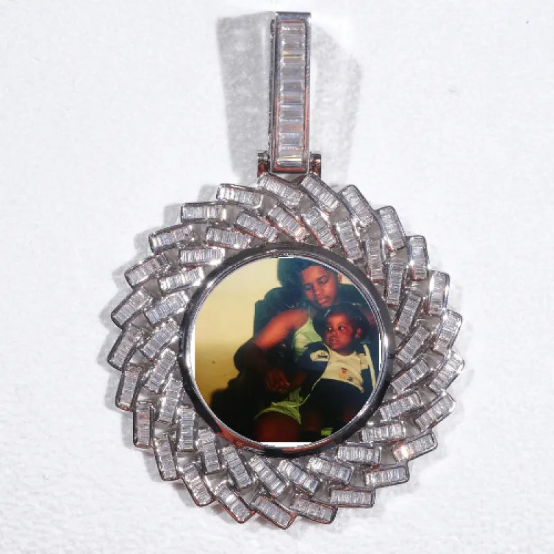 Large 3D Baguette Custom Picture Pendant sold by The GUU Shop