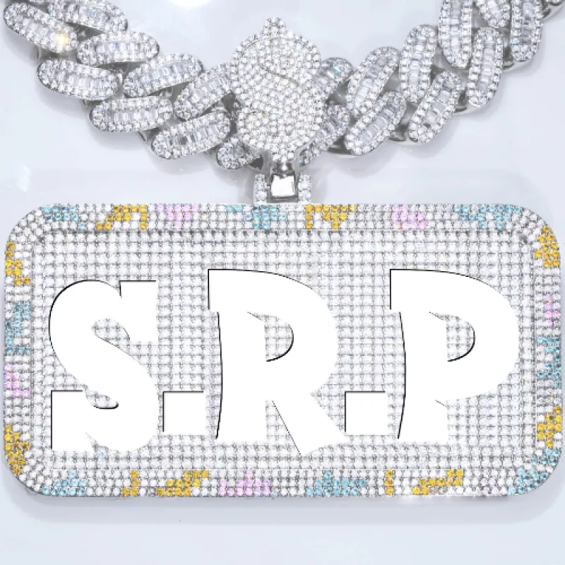 CUSTOM LETTER NECKLACE 3D COLORFUL SQUARE sold by The GUU Shop