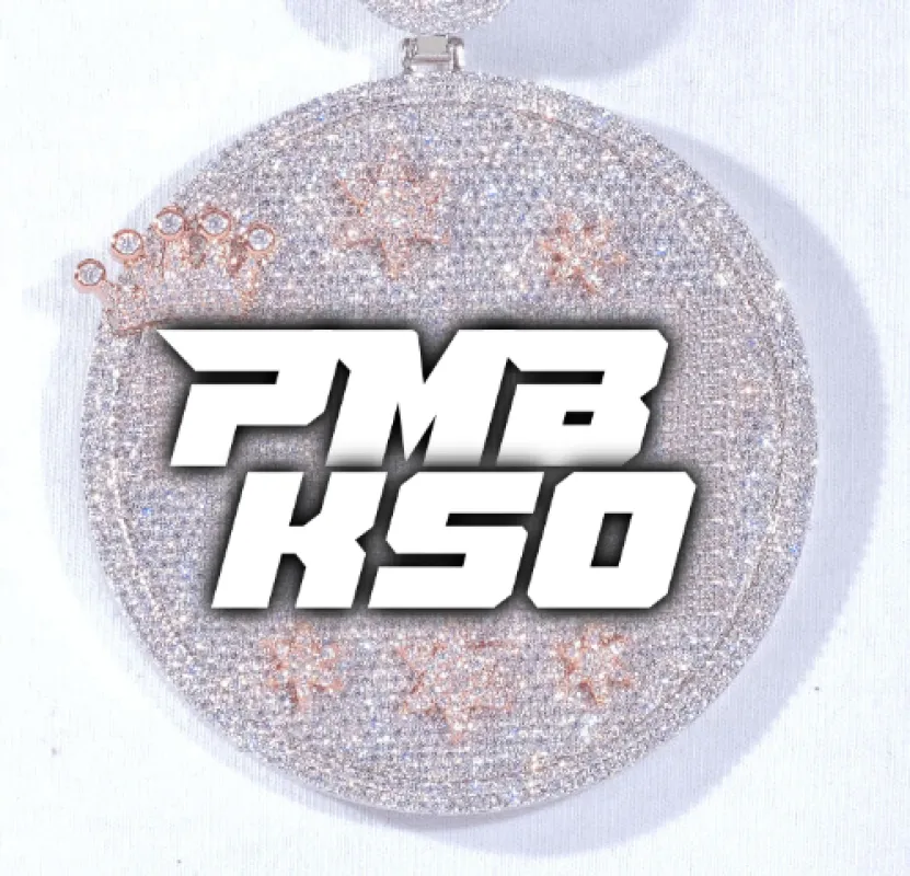 CUSTOM LETTER NECKLACE 3D BIG CROWN DISC sold by The GUU Shop