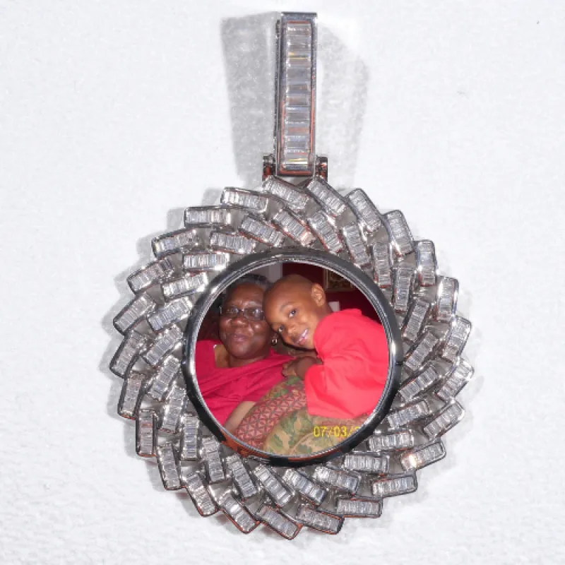 Large 3D Baguette Custom Picture Pendant sold by The GUU Shop