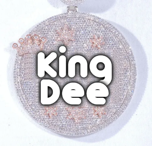 CUSTOM LETTER NECKLACE 3D BIG CROWN DISC sold by The GUU Shop