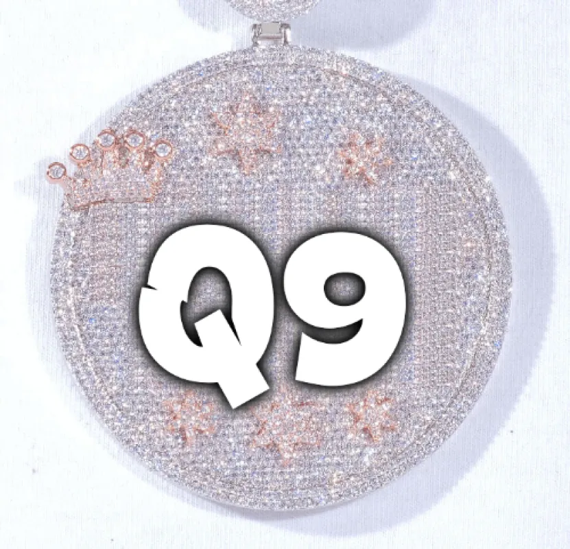 CUSTOM LETTER NECKLACE 3D BIG CROWN DISC sold by The GUU Shop