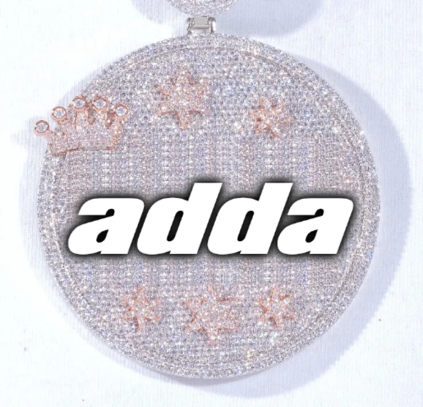 CUSTOM LETTER NECKLACE 3D BIG CROWN DISC made by The GUU Shop