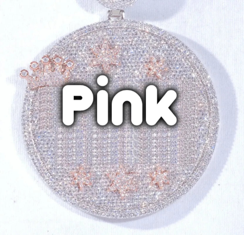 CUSTOM LETTER NECKLACE 3D BIG CROWN DISC sold by The GUU Shop