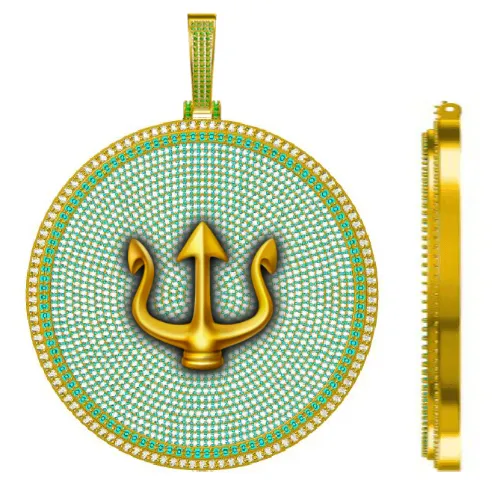 CUSTOM LETTER NECKLACE 3D BIG DISC sold by The GUU Shop