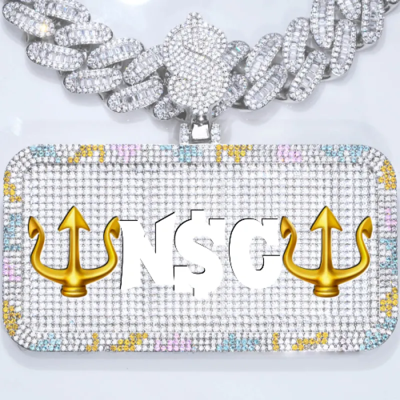 CUSTOM LETTER NECKLACE 3D COLORFUL SQUARE sold by The GUU Shop