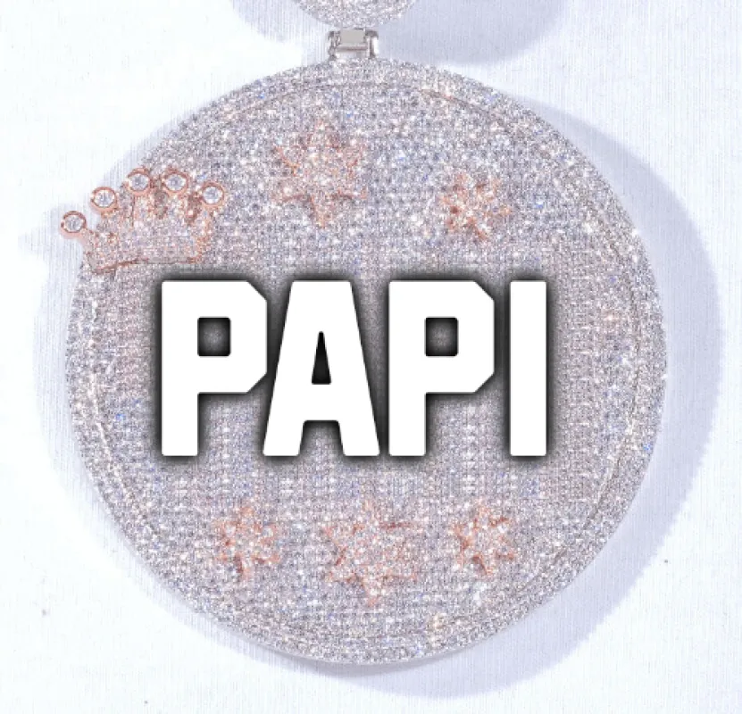 CUSTOM LETTER NECKLACE 3D BIG CROWN DISC sold by The GUU Shop