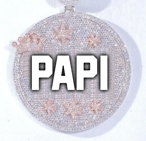 CUSTOM LETTER NECKLACE 3D BIG CROWN DISC sold by The GUU Shop