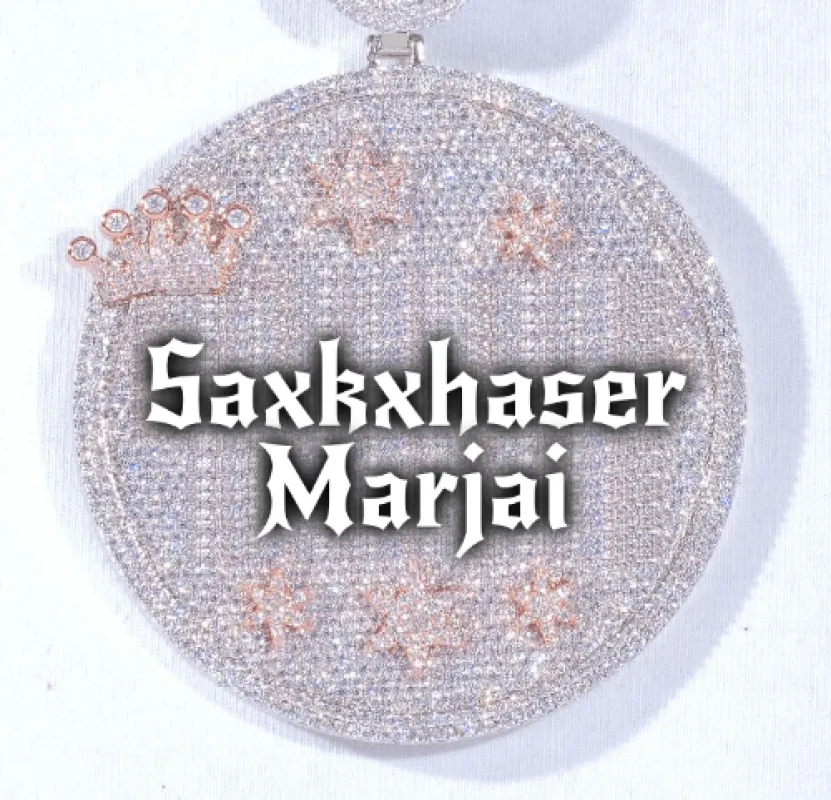 CUSTOM LETTER NECKLACE 3D BIG CROWN DISC sold by The GUU Shop