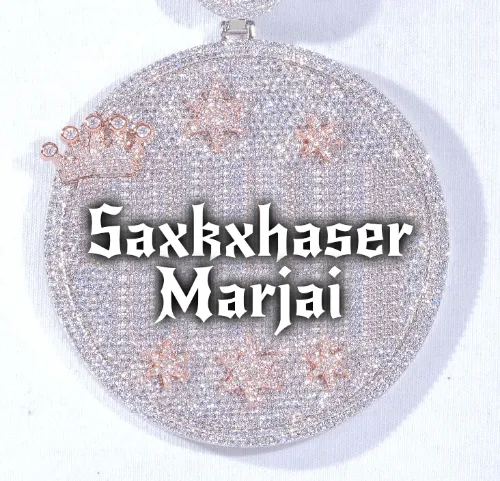 CUSTOM LETTER NECKLACE 3D BIG CROWN DISC sold by The GUU Shop