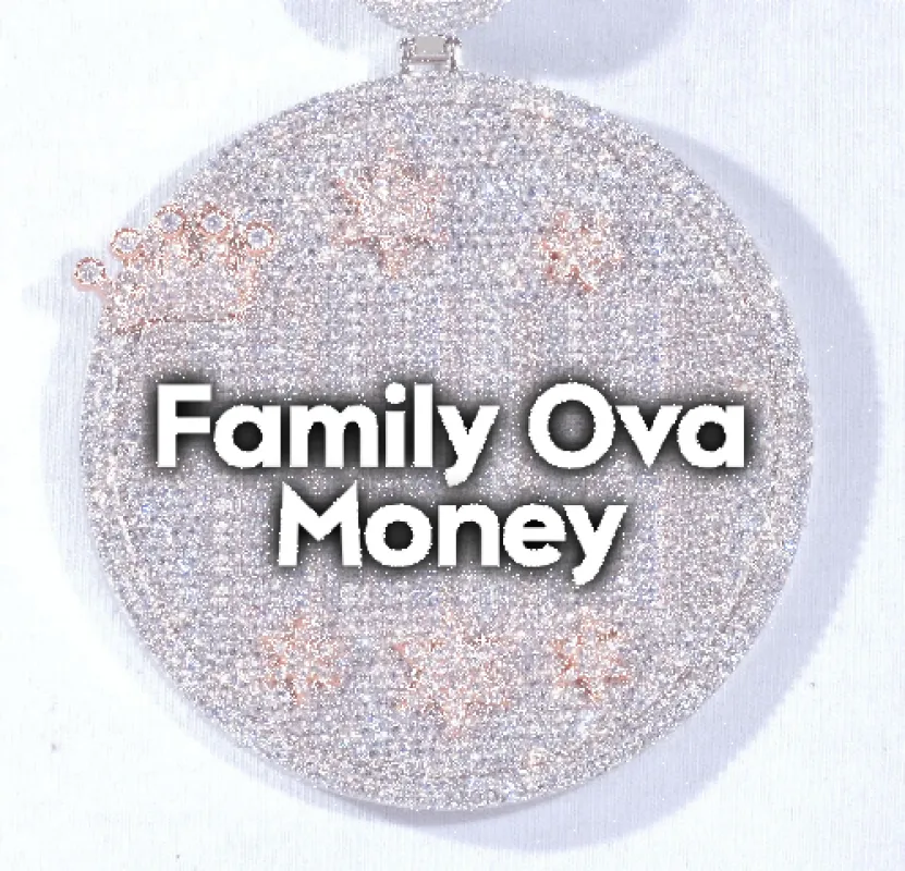 CUSTOM LETTER NECKLACE 3D BIG CROWN DISC sold by The GUU Shop