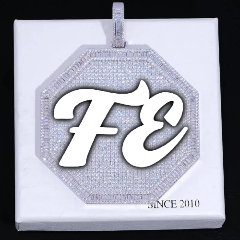 CUSTOM LETTER NECKLACE 3D BIG OCTAGON sold by The GUU Shop