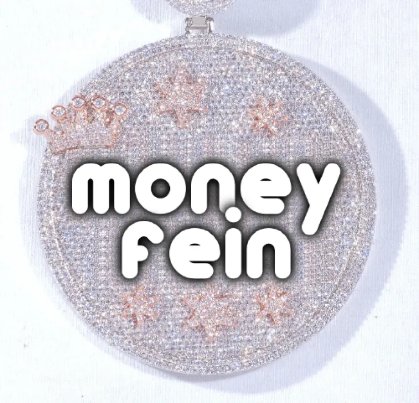 CUSTOM LETTER NECKLACE 3D BIG CROWN DISC sold by The GUU Shop