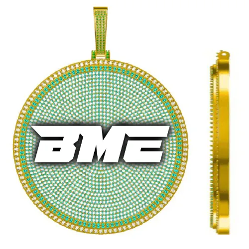 CUSTOM LETTER NECKLACE 3D BIG DISC sold by The GUU Shop