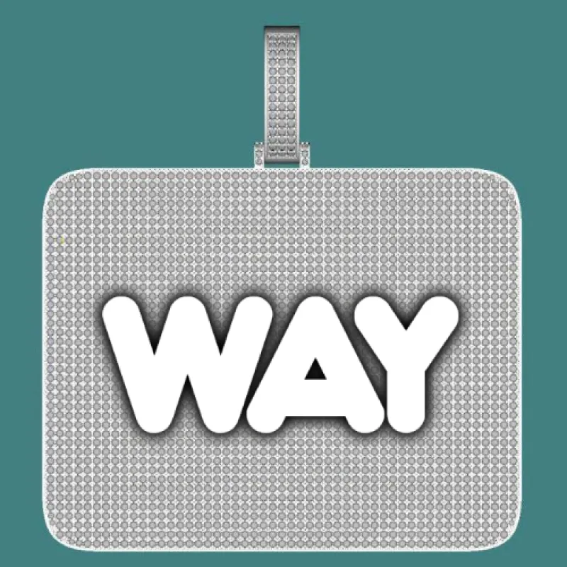 CUSTOM LETTER NECKLACE 3D BIG SQUARE sold by The GUU Shop