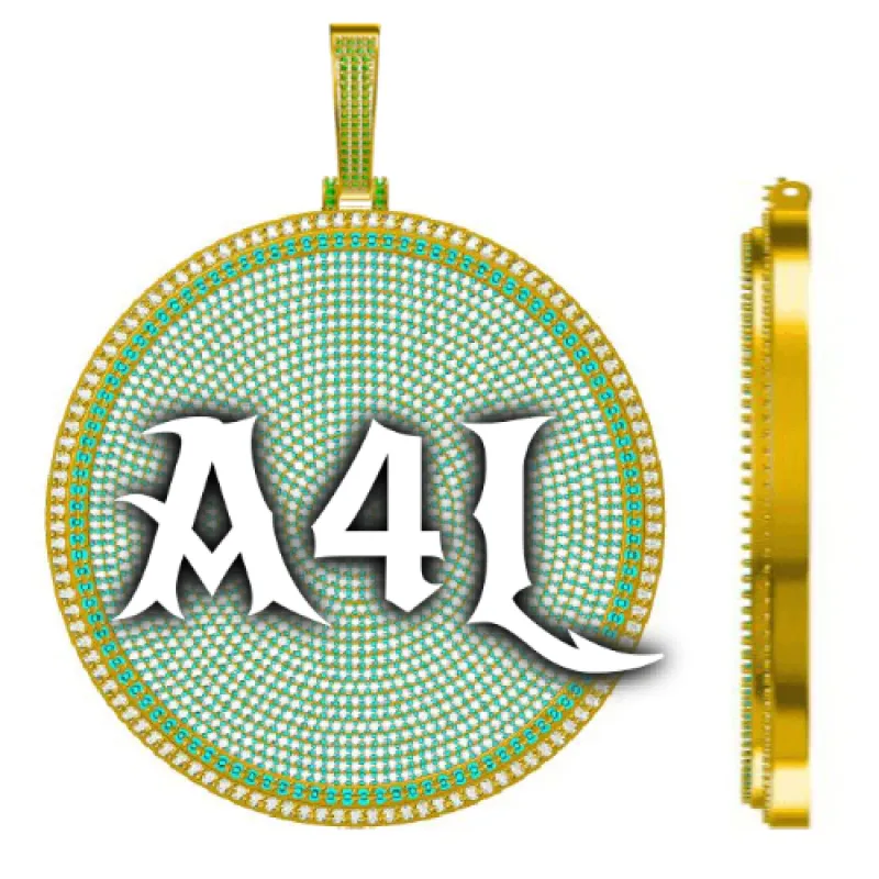 CUSTOM LETTER NECKLACE 3D BIG DISC sold by The GUU Shop