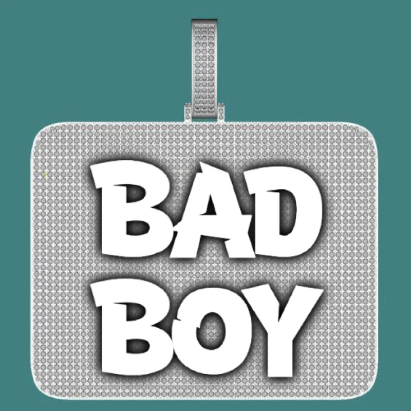 CUSTOM LETTER NECKLACE 3D BIG SQUARE sold by The GUU Shop