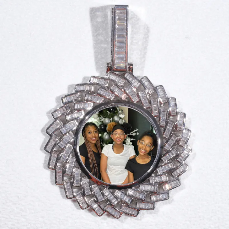 Large 3D Baguette Custom Picture Pendant sold by The GUU Shop