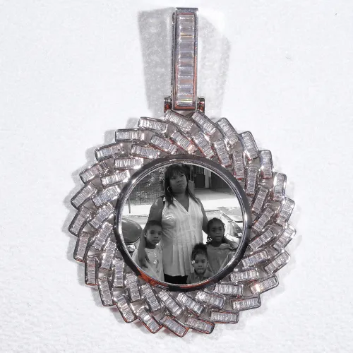 Large 3D Baguette Custom Picture Pendant sold by The GUU Shop