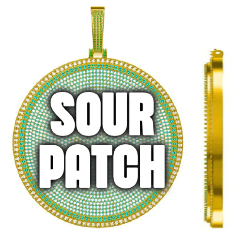 CUSTOM LETTER NECKLACE 3D BIG DISC sold by The GUU Shop