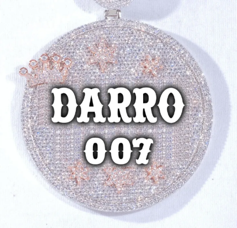 CUSTOM LETTER NECKLACE 3D BIG CROWN DISC sold by The GUU Shop