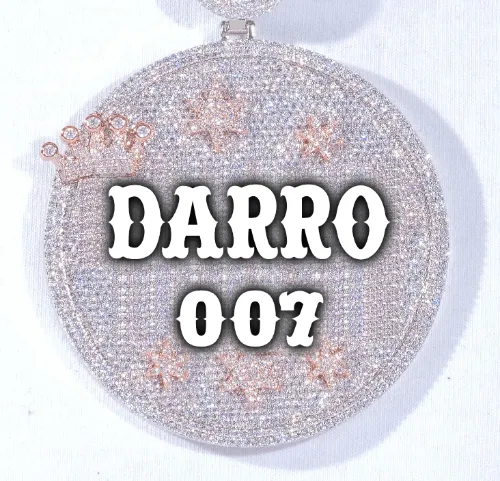 CUSTOM LETTER NECKLACE 3D BIG CROWN DISC sold by The GUU Shop