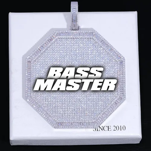 CUSTOM LETTER NECKLACE 3D BIG OCTAGON sold by The GUU Shop