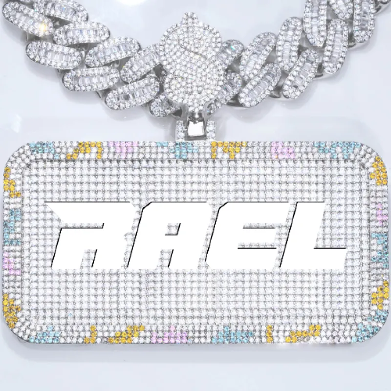 CUSTOM LETTER NECKLACE 3D COLORFUL SQUARE sold by The GUU Shop