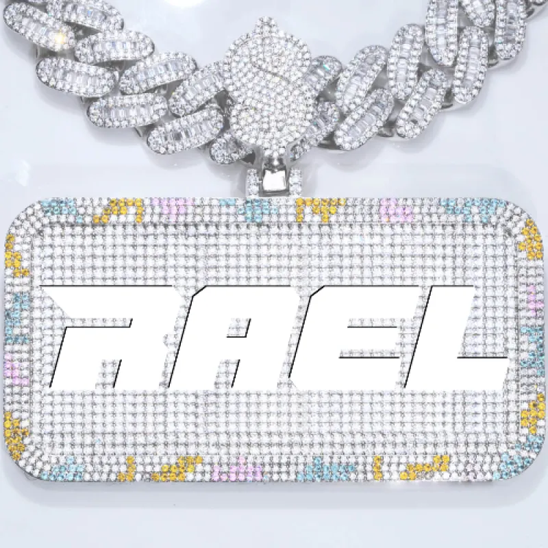 CUSTOM LETTER NECKLACE 3D COLORFUL SQUARE sold by The GUU Shop