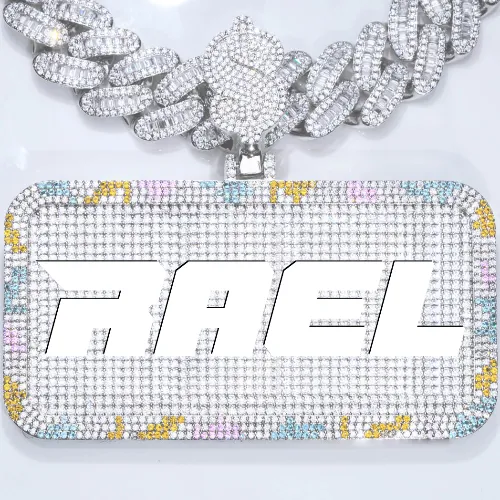 CUSTOM LETTER NECKLACE 3D COLORFUL SQUARE sold by The GUU Shop