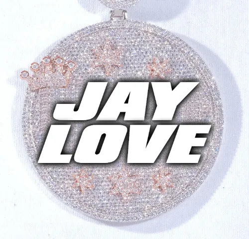 CUSTOM LETTER NECKLACE 3D BIG CROWN DISC sold by The GUU Shop