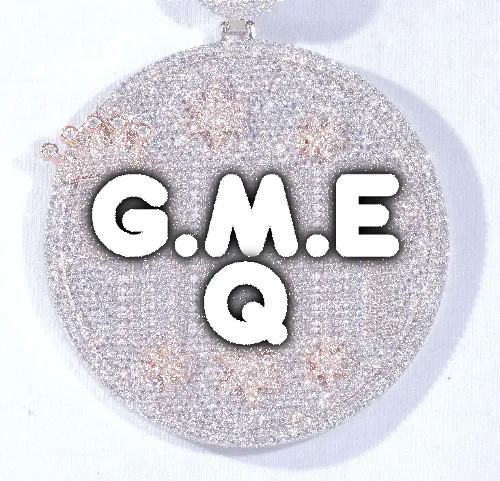 CUSTOM LETTER NECKLACE 3D BIG CROWN DISC sold by The GUU Shop