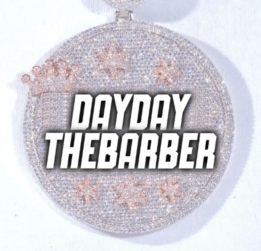 CUSTOM LETTER NECKLACE 3D BIG CROWN DISC sold by The GUU Shop