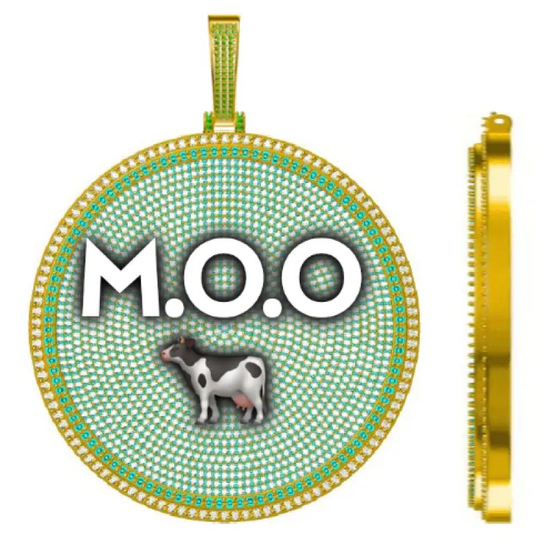 CUSTOM LETTER NECKLACE 3D BIG DISC sold by The GUU Shop