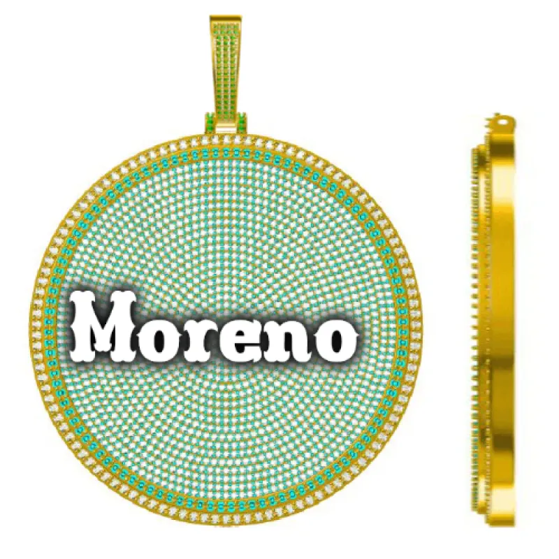 CUSTOM LETTER NECKLACE 3D BIG DISC sold by The GUU Shop