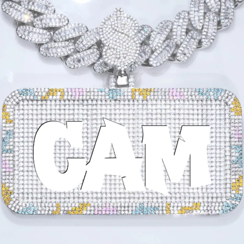 CUSTOM LETTER NECKLACE 3D COLORFUL SQUARE sold by The GUU Shop