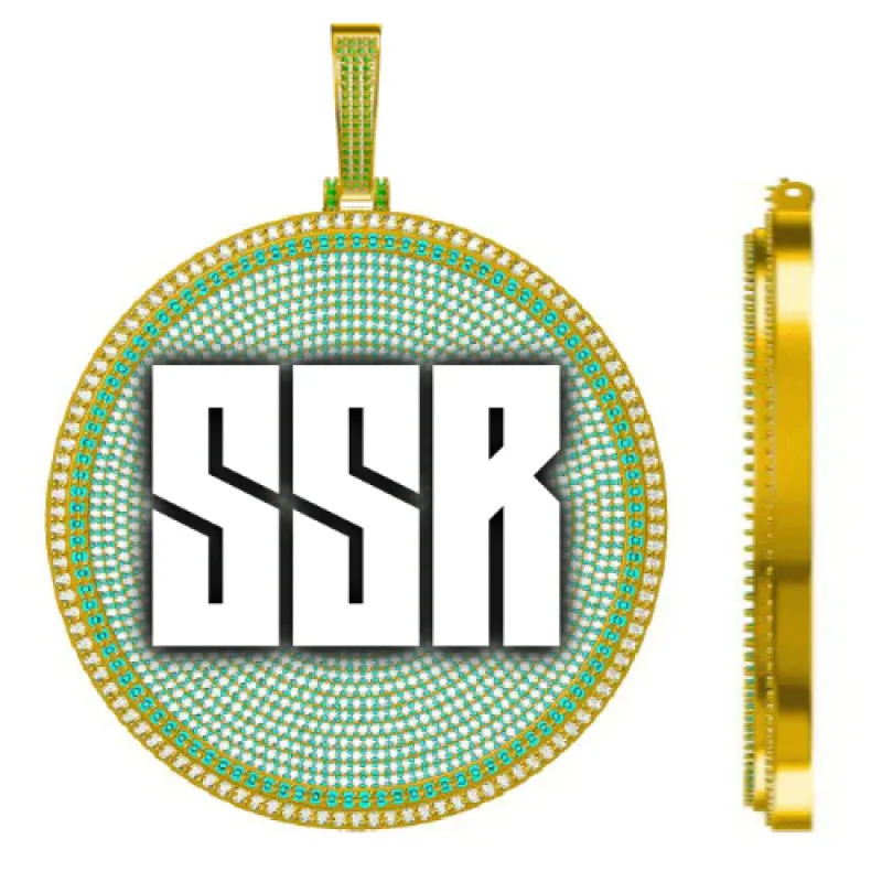 CUSTOM LETTER NECKLACE 3D BIG DISC sold by The GUU Shop