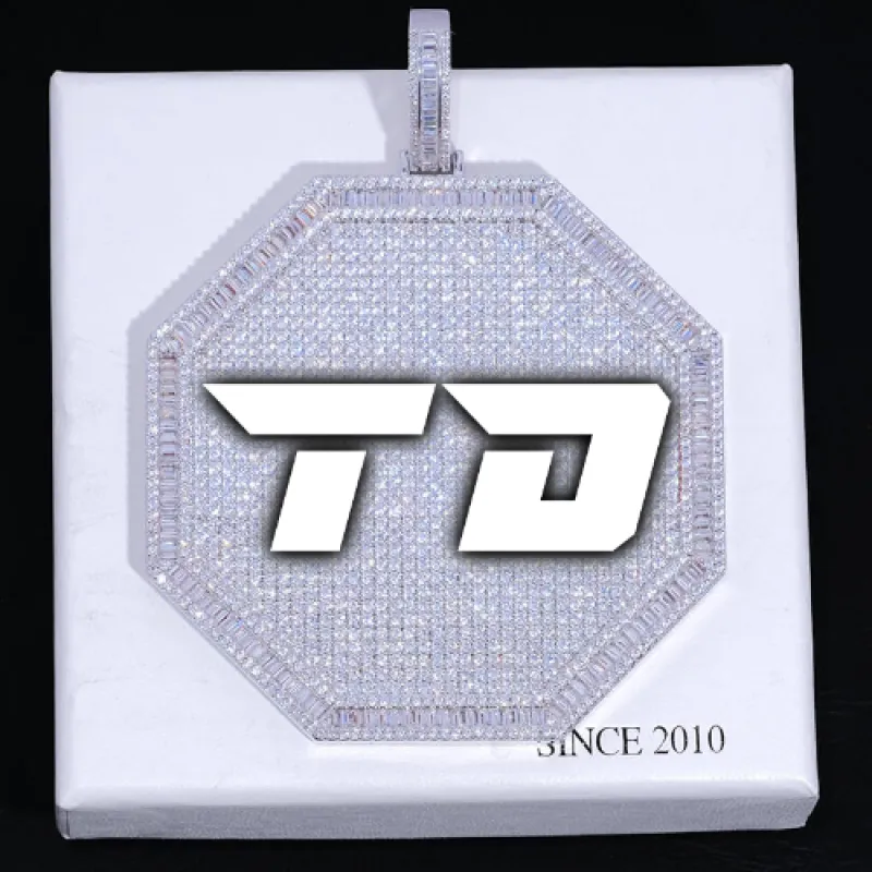 CUSTOM LETTER NECKLACE 3D BIG OCTAGON sold by The GUU Shop