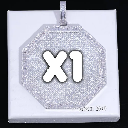 CUSTOM LETTER NECKLACE 3D BIG OCTAGON sold by The GUU Shop