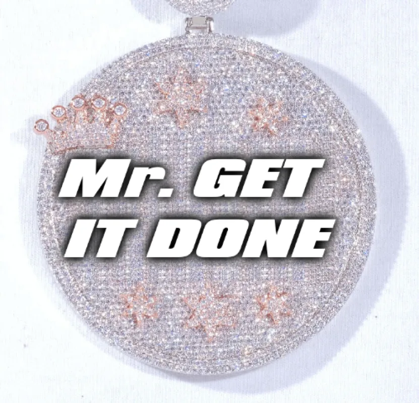 CUSTOM LETTER NECKLACE 3D BIG CROWN DISC sold by The GUU Shop